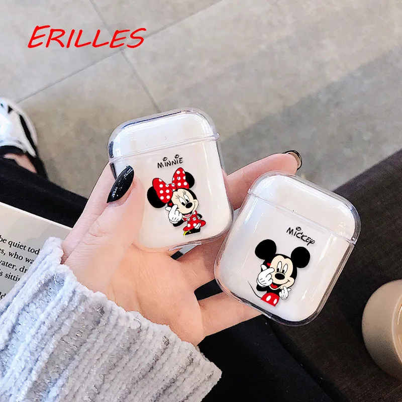 

Ultra-thin cute cartoon wireless bluetooth transparent earphone case for Apple Air Pods, Coque protective case shockproof box