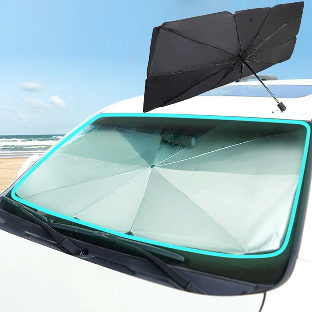 

Car Windshield Foldable Umbrella Auto Windshield Sunshades Reflective Coating Technology 10 Alloy Support Car Sunshades Tools