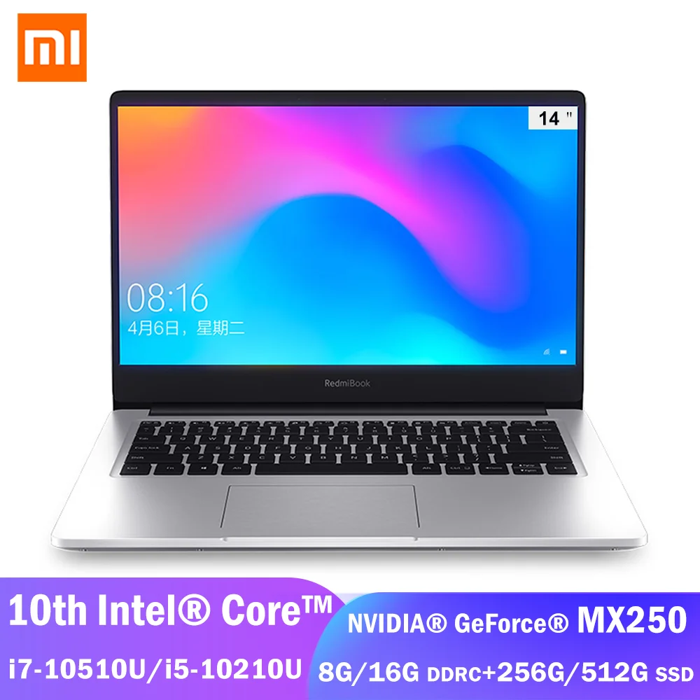 Ноутбук Xiaomi RedmiBook Laptop14 улучшенная версия 14 дюймов i5 10210U MX250 8/16 ГБ DDR4 256 ГБ/512 Гб SSD