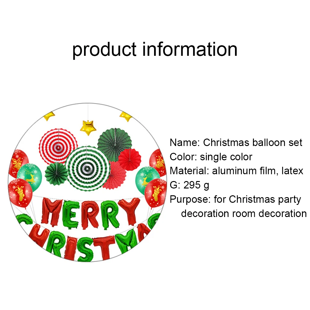 Christmas Balloon Set Merry Christmas Happy Holidays Letters Balloon Decoration Latex Balloon Home Festival Supplies