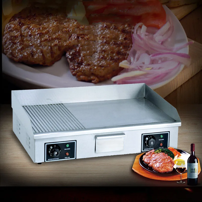 BS-822 Electric Semi-flat Half Pit Furnace Teppanyaki Machine Hand Cake Machine Copper Cooker Oven 4400W Electric Stove