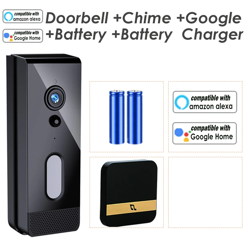 intercom with screen Tuya Video Doorbell WiFi Outdoor Door bell Waterproof IP65 Battery Intercom Smart Home Google Alexa Wireless Door Phone Camera aiphone intercom Door Intercom Systems