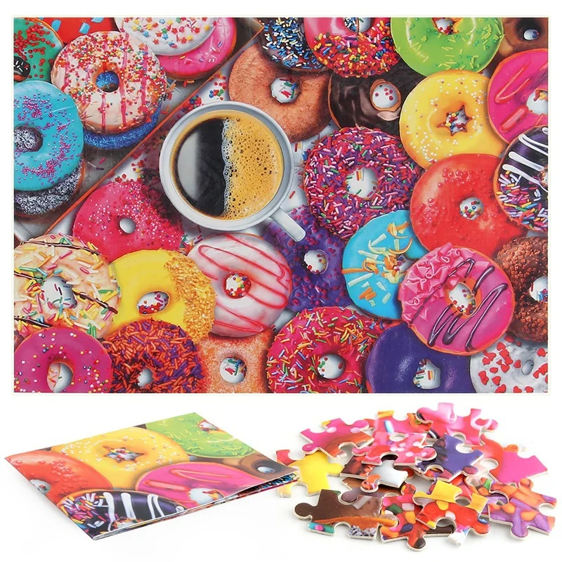 

Coffee and Donuts Puzzle 1000 Pieces Jigsaw Puzzle for Adults Kids