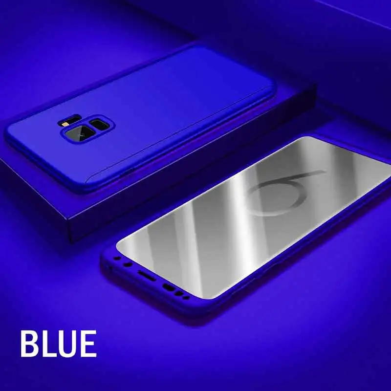 360 PC полный чехол для samsung Galaxy S10 Plus защитный чехол S10E S 10 чехол для телефона Galaxy S10 Plus Lite добавить мягкую пленку - Цвет: Blue