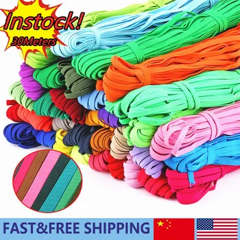 

30Meters 3/6mm Sewing Elastic Band Colourful High Elastic Rubber Band Waist Band Stretch Rope Elastic Ribbon