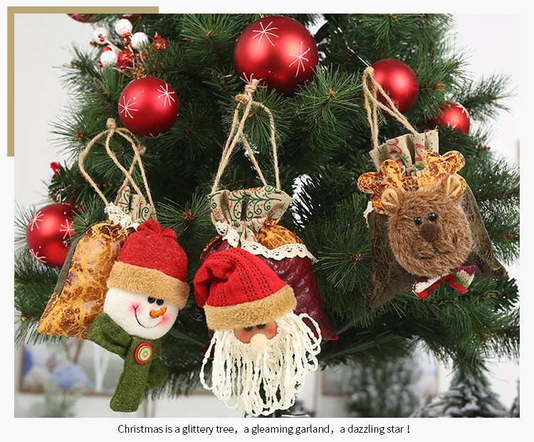 Taoup 1 шт. веселая Рождественская сумка-Держатель Рождественские сумочки в виде фруктов рождественские подарки упаковка Санта Клаус