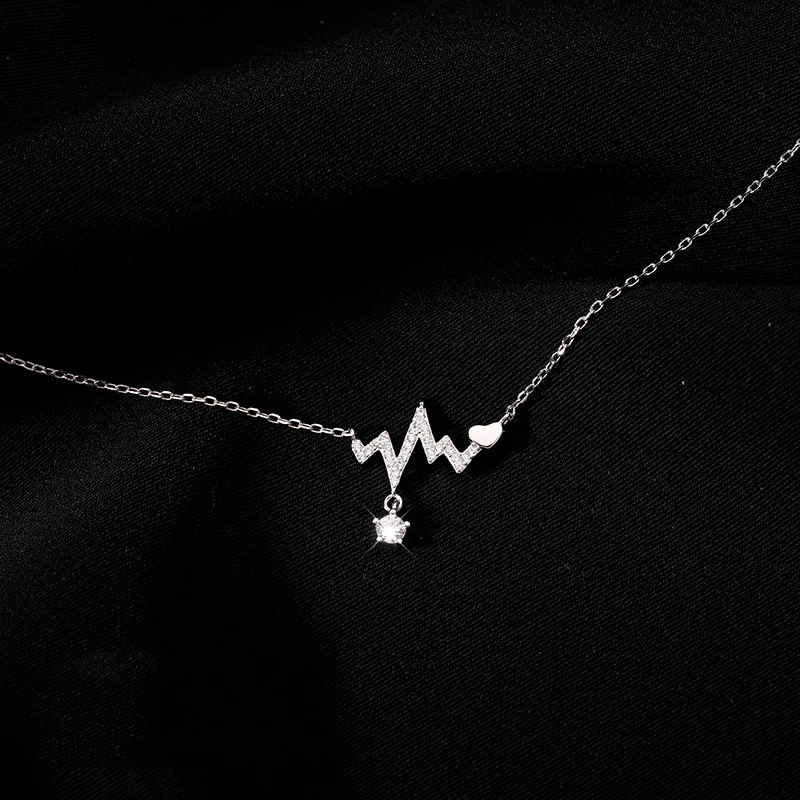 Hot 925 Sterling Silver Geometric Rhinestone Zircon Pendant Necklace Women Jewelry Party Gift - Image 6