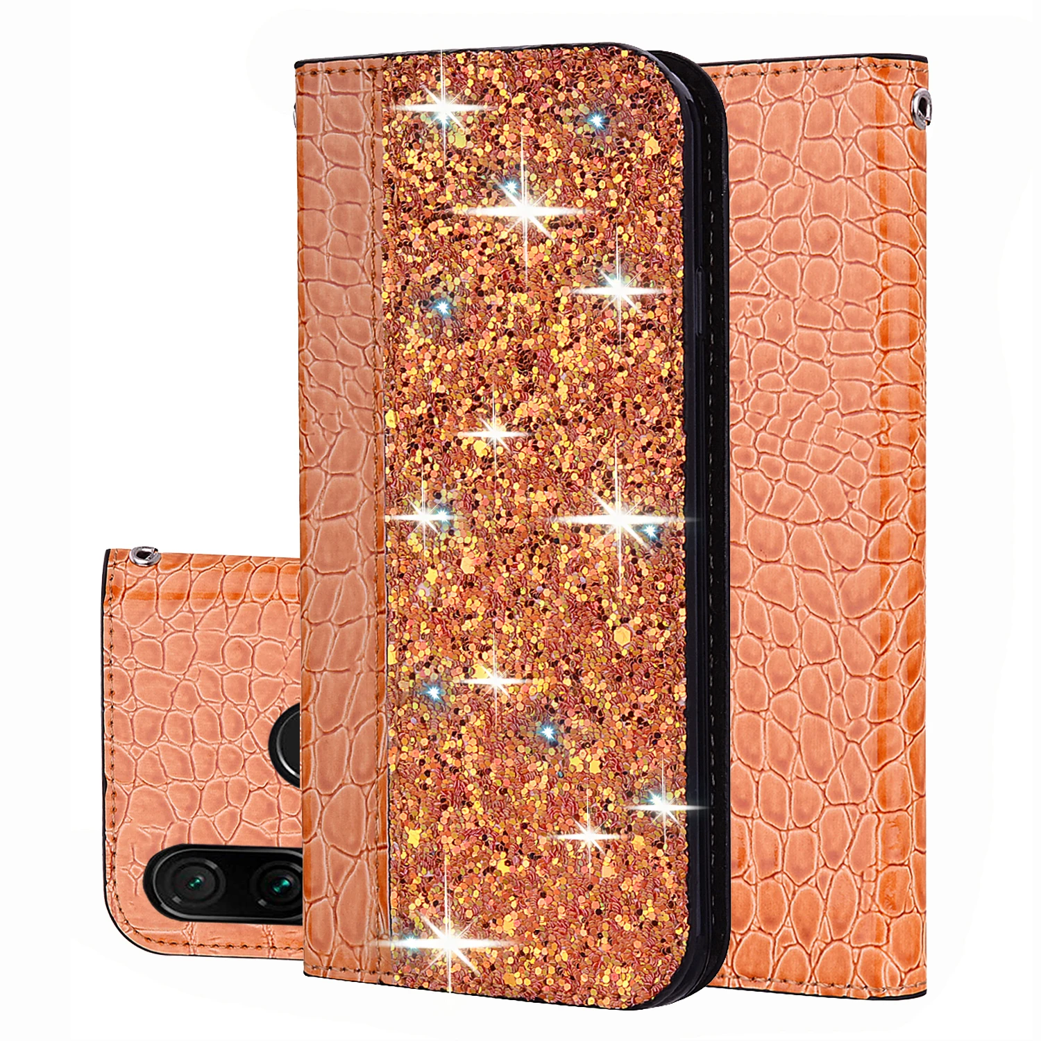 Роскошный кожаный чехол-книжка для samsung Galaxy A7, A8, A9, A6 Plus,, A2 Core, для samsung A 7, 8, 9, 6 Plus,, 2 ядра - Цвет: Оранжевый