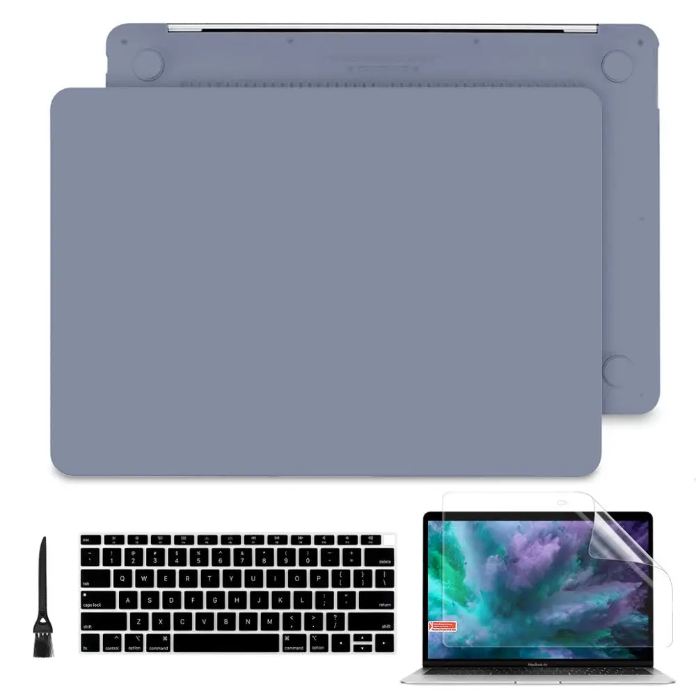 Цветной жесткий чехол для MacBook Air Pro 11 13 15 16 Сенсорная панель A2159 A1989 A1932 с защитной крышкой клавиатуры - Цвет: Lavender Gray