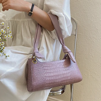 

Crocodile Pattern PU Leather Shoulder Bags For Women 2020 Lady Elegant Handbags Female Travel Solid Color Crossbody Hand Bag