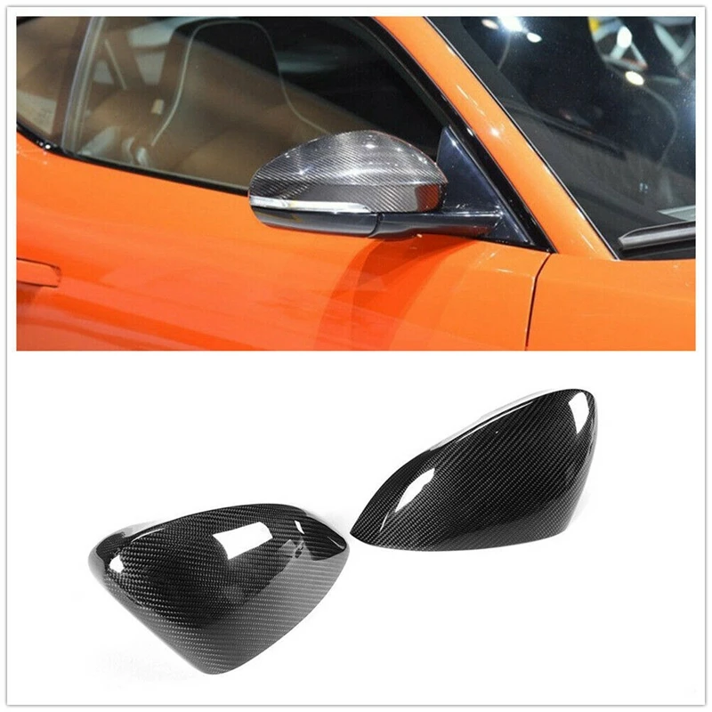 

NEW-Carbon Fiber Side Rear View Mirror Cover Trim for Jaguar F Type 2014-2016 Add on A