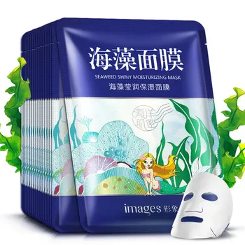 

10Pcs IMAGES algae moisturizing facial mask Water tender face Seaweed masks for face Anti-Aging Shrink pores hydrating skin care