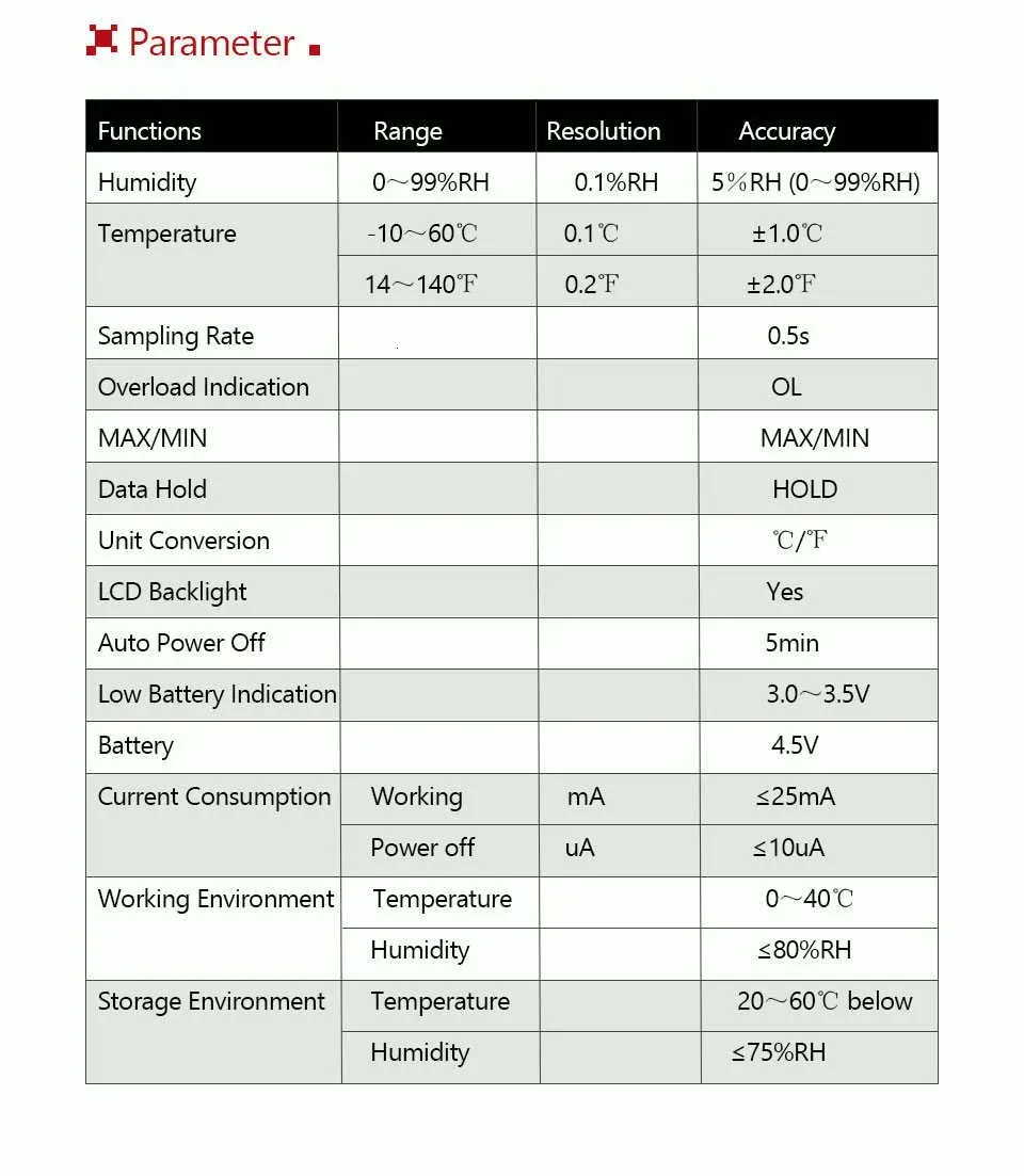 UNI-T UT333 мини-измеритель температуры и влажности внутренний и наружный гигрометр с индикацией перегрузки блок преобразования ЖК-подсветка