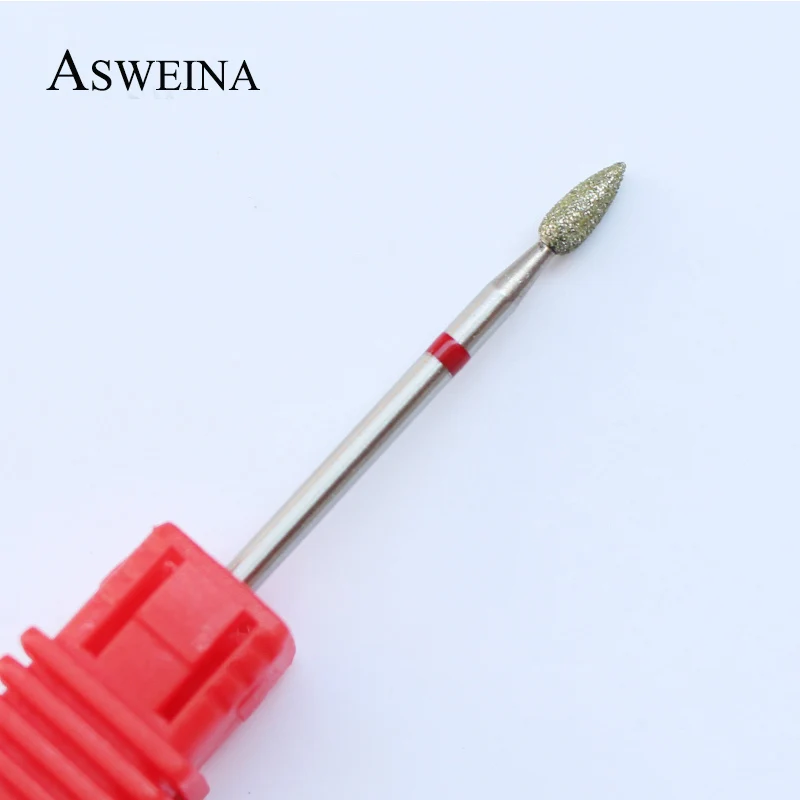 

ASWEINA 1 PCS Oval Cuspate 3/32" Diamond Burr Nail Drills Stainless Steel Handle Bits Safty Nail Rotary File As Beauty Gifts