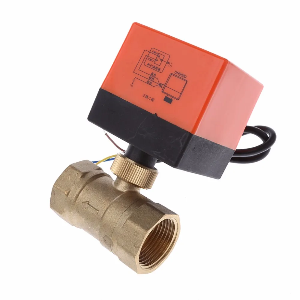 DN15/DN20/DN25 Электрический латунный шаровой клапан DN20 AC 220V двухсторонняя 3 провода с