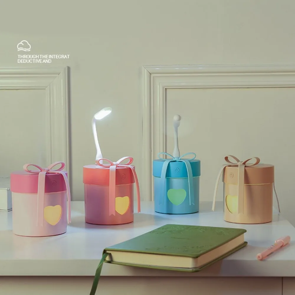 

3-in-1 USB Air Humidifier Essential Oil Diffuser LED Night Lamp Mini Portable Desk Humidifier for Home Office