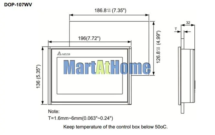 DELTA DOP-107WV Advanced Ethernet 7 дюймов TFT сенсорная панель ЧМИ интерфейс человека 2 COM порта 256 Мб USB