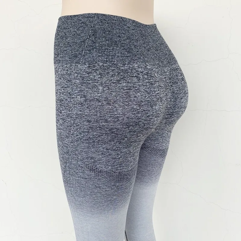 Новинка, бесшовные леггинсы для женщин, пуш-ап, леггинсы для фитнеса, высокая талия, дышащие спортивные штаны, штаны для тренировок, активных, градиентных