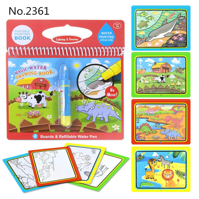 

Diy Magic Water Drawing Book Animals Dinosaurs Lion Whale Doodle & Magic Pen Painting Drawing Board Toys for Children Xmas Gift