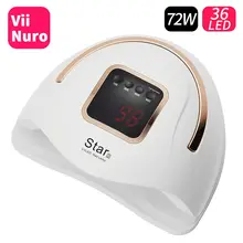 ViiNuro Srar 2 Сушилка для ногтей светодиодный светильник для ногтей 72 Вт портативный УФ-льдинка светильник маникюр Дизайн ногтей DIY инструменты для сушки гель-лака для домашнего использования