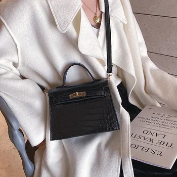 

New Mini Top Handle Bag Women Alligator Pattern Shoulder Bags Office Ladies Cover Handbag Lock Crossbody Bags for Women 2020