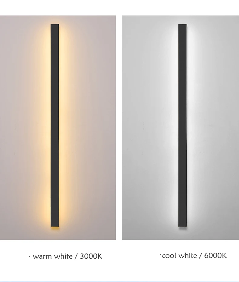 Outdoor wall lamp waterproof long strip garden courtyard courtyard  door post 110V 220V LED indoor Bedroom headboard wall lights wall light fixture