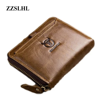 

New Brand Genuine Leather Top Grade Male Female Money Wallet Men Short Zipper Storage Coin Purse Cover Holder Carteira ID Bags