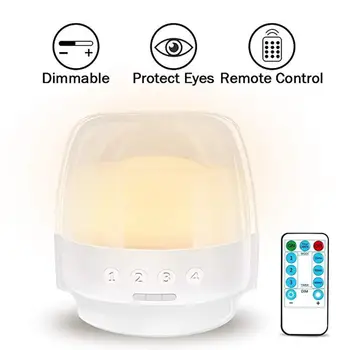 

LED Bedside Stand Dimmable Table Lamp Nightlight With Remote Control Timer Rechargeable Battery For Bedroom Doorway Camping
