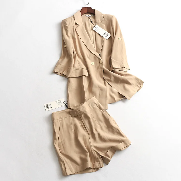 

A Generation of Solid Color Roll-up Three-quarter-length Sleeve Versatile Casual Coat Small Suit Female Suit Entities