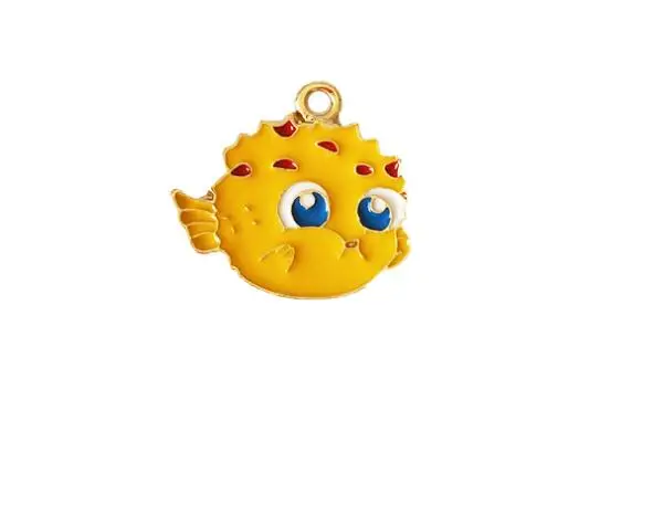 Лот 20 шт/50 шт/100 шт мультяшная рыба fugu милый стеклянный брелок для ключей
