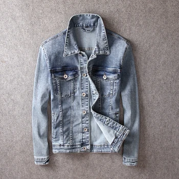

Fashion Streetwear Men Jeans High Quality Classical Cotton Casual Coats Denim Jackets Men Vintage Designer Simple Jackets Hombre
