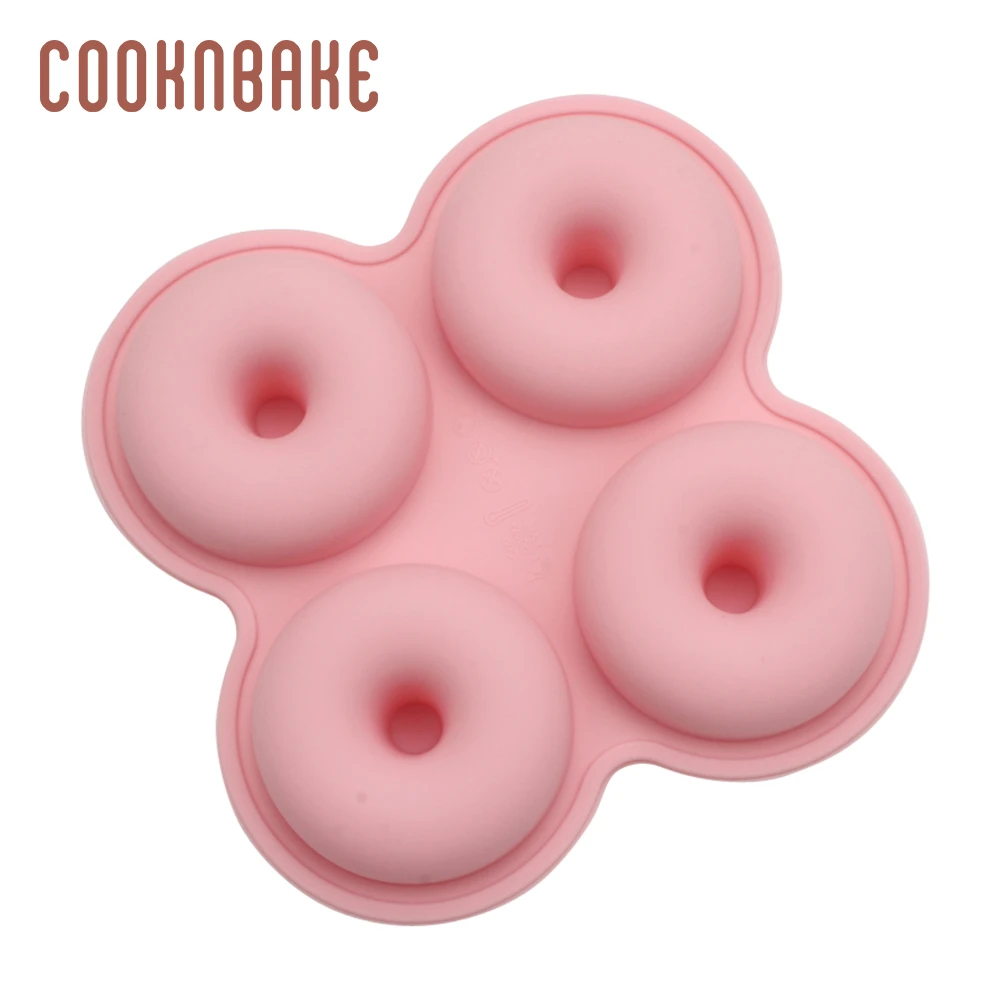 COOKNBAKE, большая форма для пончиков, силиконовая форма для мусса, торта, 4 отверстия, пончики, кондитерское кольцо, формы для печенья, мыло, инструмент для украшения торта