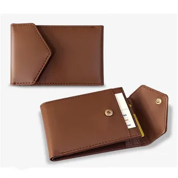 

Leather Men Money Clip Wallet Solid Male Purses Clip Slim Cash Holder Multi-card Position Card Bag Documentpakket