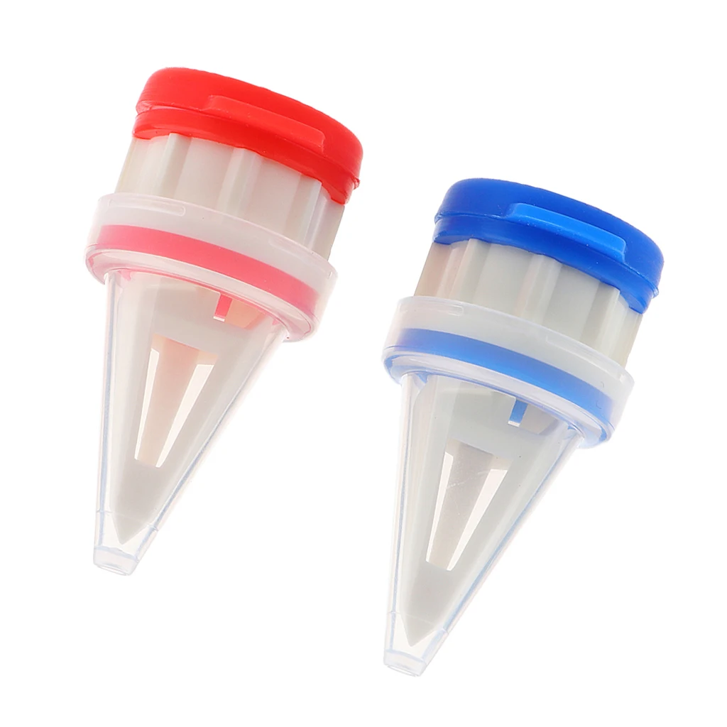 2pcs Silicone Spout Pourer, Milk Brick Splitter with Cover, Liquid Drink Flow Divider, Storage Extension Mouth - Blue + Red