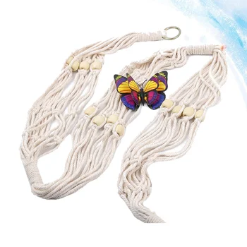 

1Pc Macrame Plant Hanger Creative Hand Woven Novel Fashion String Hanging Rope Cotton String Bag