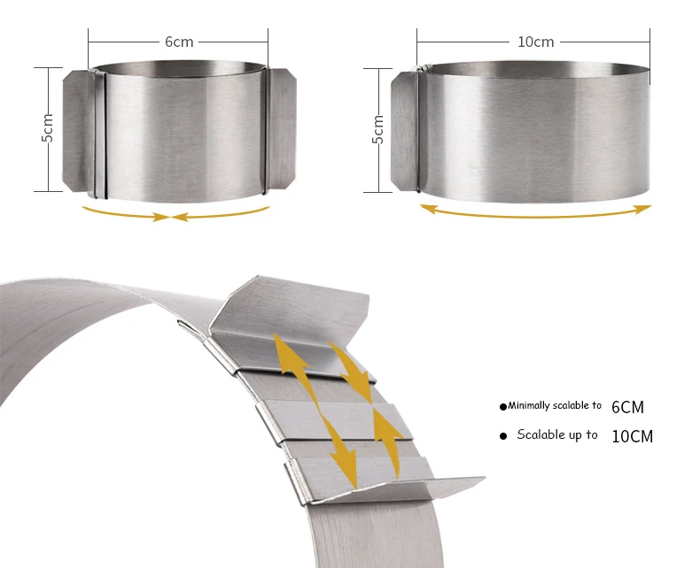 1 шт. Регулируемая мусс кольцо 3D круглая форма для выпечки Нержавеющая сталь формы для выпечки Кухня десерт украшения торта инструменты выдвижной