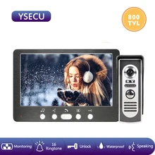YSECU " Черный проводной домофон видео телефон двери с поддержкой 800TVL электронный замок домашние видео домофоны Открытый водонепроницаемый