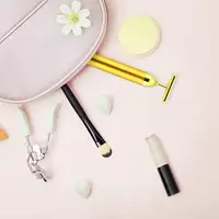 24k Gold Face Lift Bar Roller Vibration Slimming Massager Facial Stick Facial Beauty Skin Care T Shaped Vibrating Tool with Bag 6