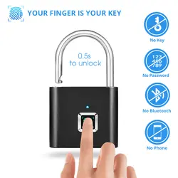 KERUI умный замок отпечатков пальцев без ключа USB Перезаряжаемый отпечаток пальца дверь Багаж Замок для чемодана Противоугонный замок