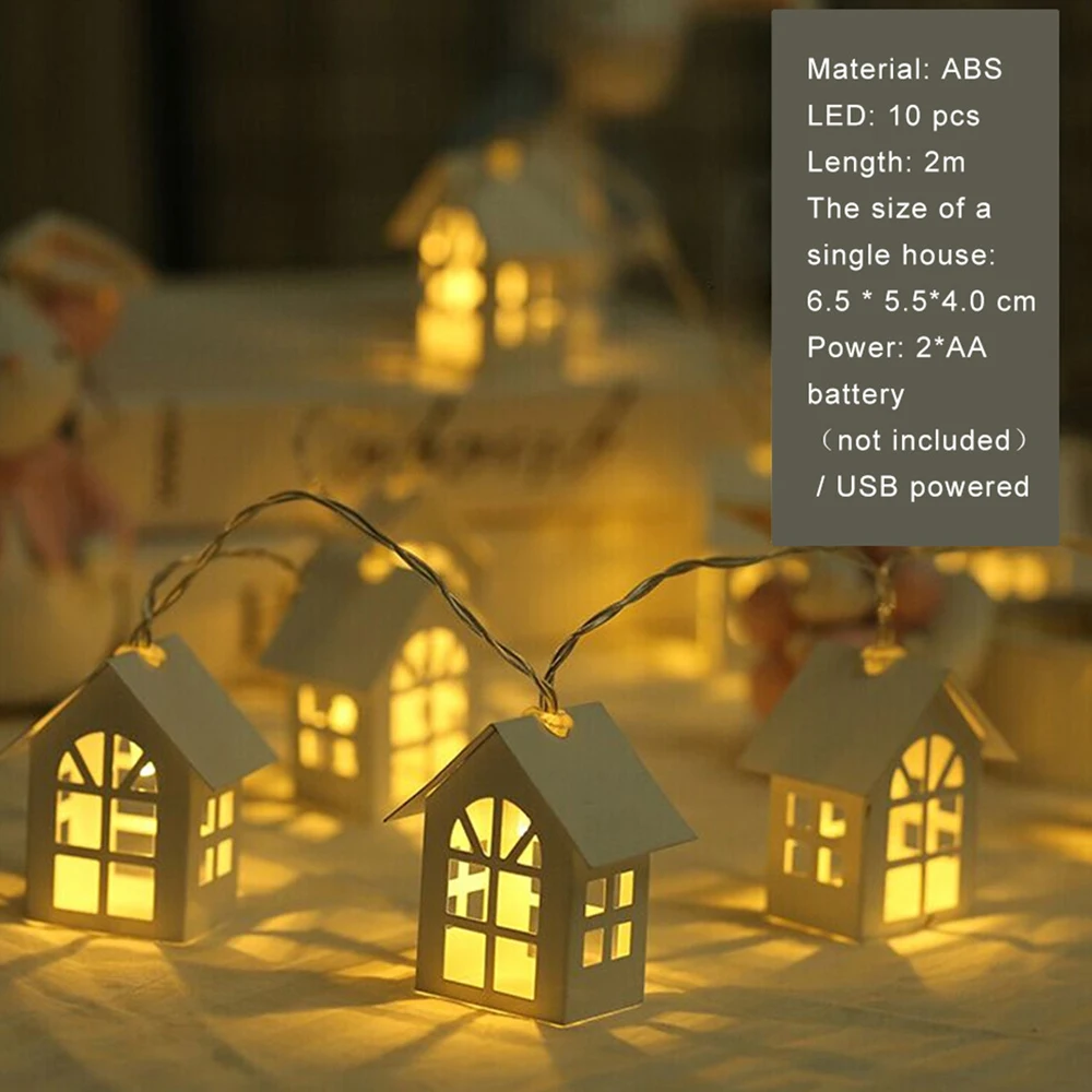 New LED Garland Chalet Light 2m 10LEDs Room Decoration Light String Wedding Feast Fairy Light Nordic Light String 5