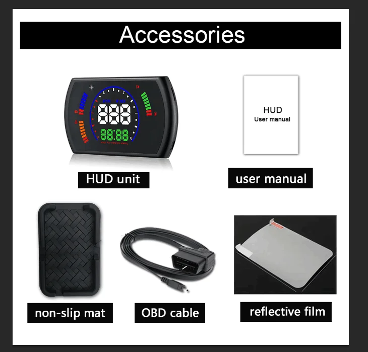 S600 5,8 дюймов OBD2 HUD, несколько дисплеев, спидометр, датчик температуры воды, время вождения с будильником, отражение HUD режим