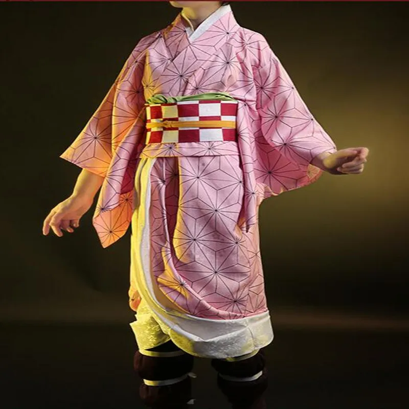 Косплей Костюм для косплея Kimetsu no Yaiba Cosroad Nezuko Tanjirou Kamado, парики, японская одежда, униформа для девочек, женщин, мужчин и мальчиков