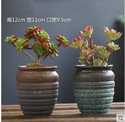 style3-2PCS Американская керамическая посуда, воздухопроницаемые цветочные горшки, украшения для дома, гостиной, суккулентов, фигурки растений, ремесла, уличное украшение - Цвет: style3-2PCS