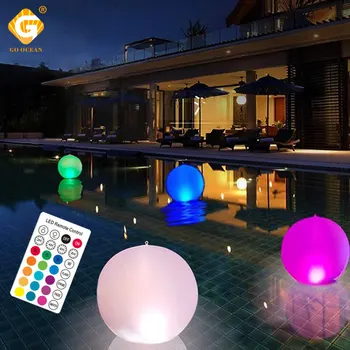 

LED Floating Ball Swimming Pool Lamp Solar IP67 Outdoor 16 Colors 4 Modes Remote Control Underwater Light Yard Pond Garden