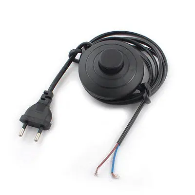 

Black Round AC 125V 3A AC 250V 2.5A EU Plug Step On Foot Switch 1.8M