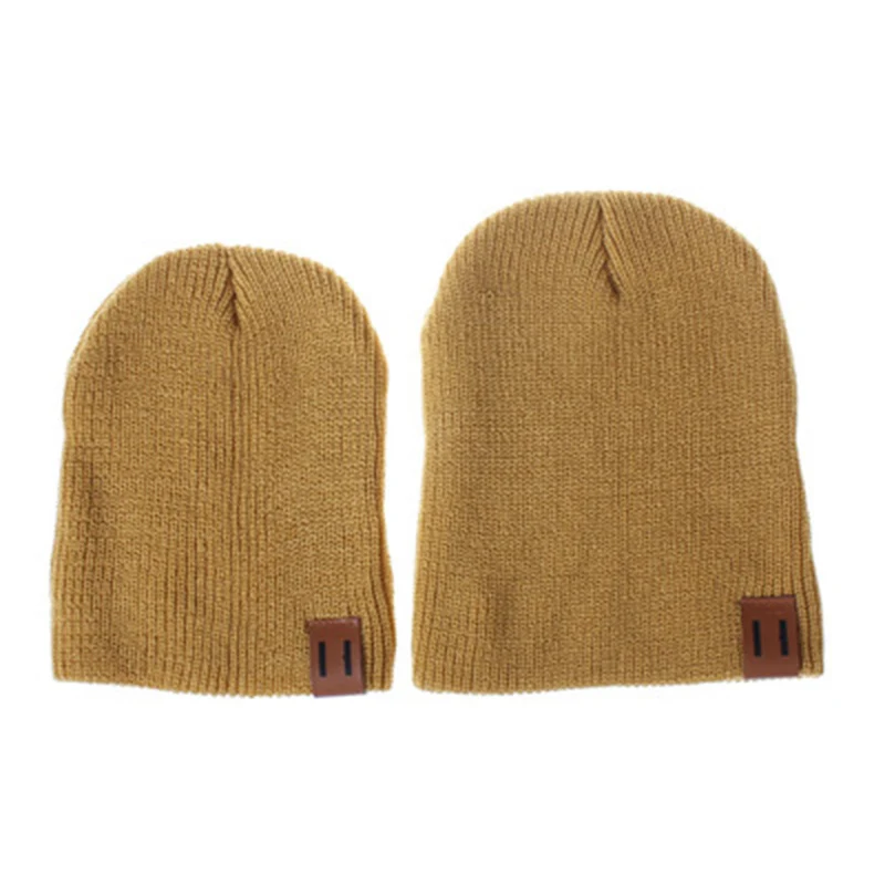2 шт./компл. шапки для мамы и ребенка тюрбан Beanie Теплые шапки Мягкая шапка для девочек и мальчиков стрейчевая шляпа осень-зима - Color: 6