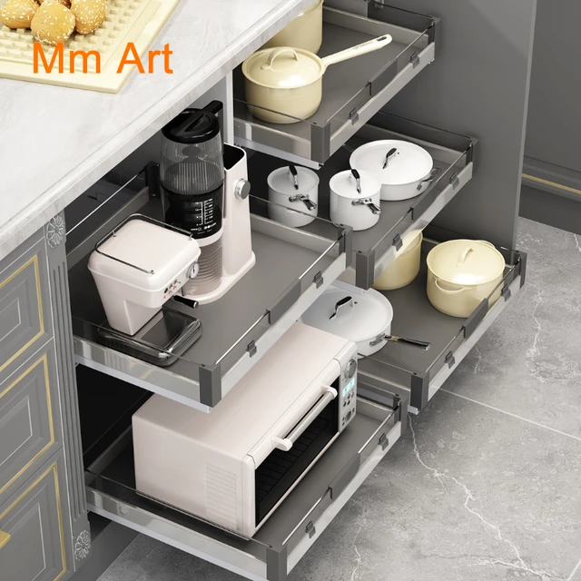 Kitchen Cabinet Pull-down Lift Basket Storage Spice Racks Wall Cabinet  Up&Down Vertical Lift Drawer Baskets - AliExpress