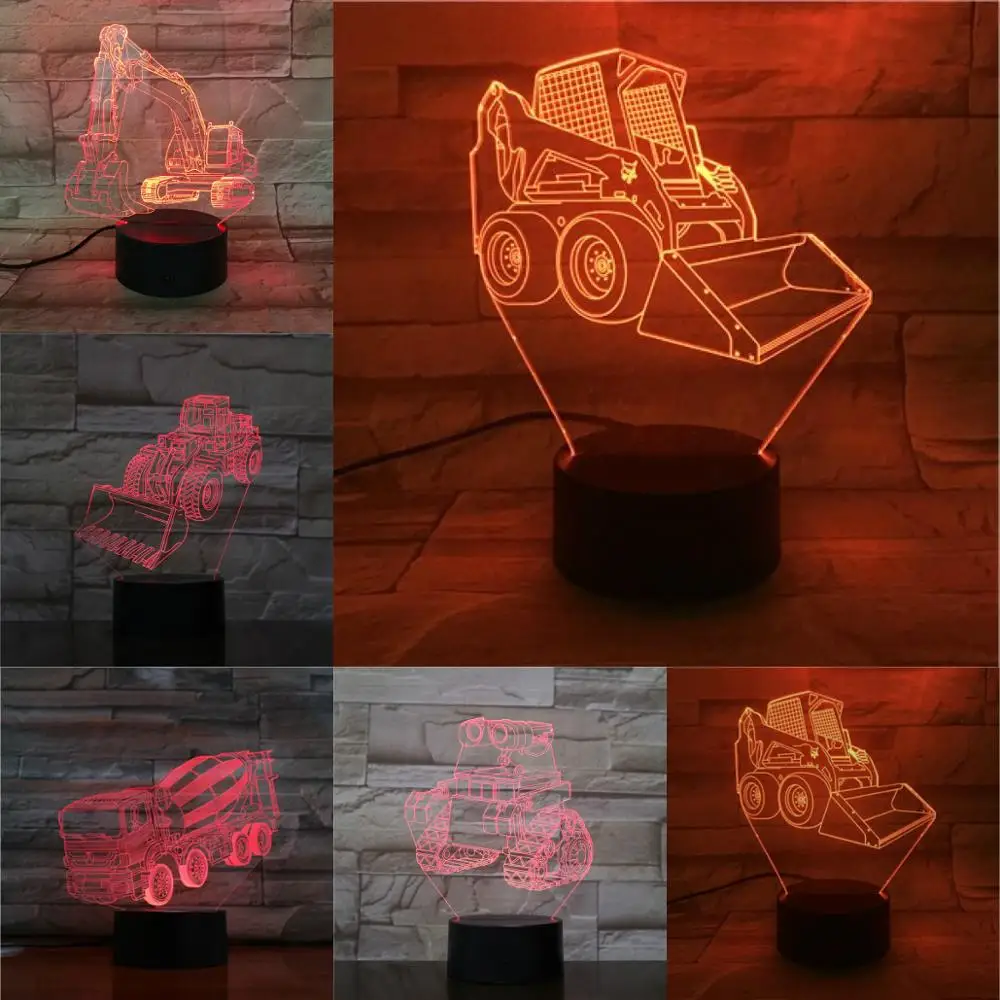 3d лампа для инженерных автомобилей светодиодный ночсветильник с сенсорным