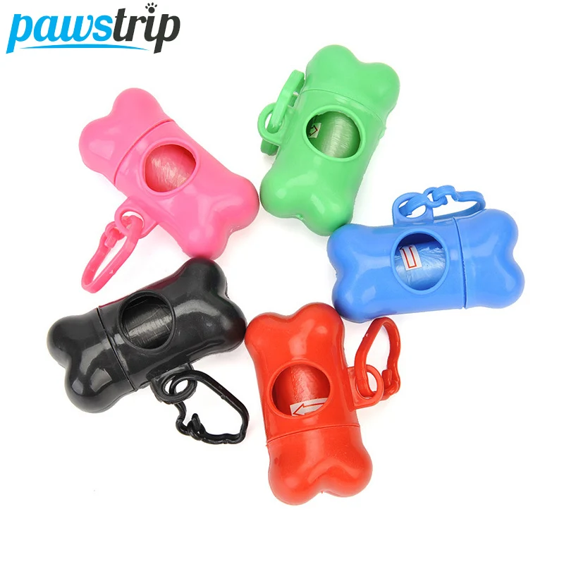 Dispensador de bolsas de basura para perros y Bolsa para popó, accesorio con forma de hueso, Bolsa para popó de residuos para perros pequeños, 1 unidad