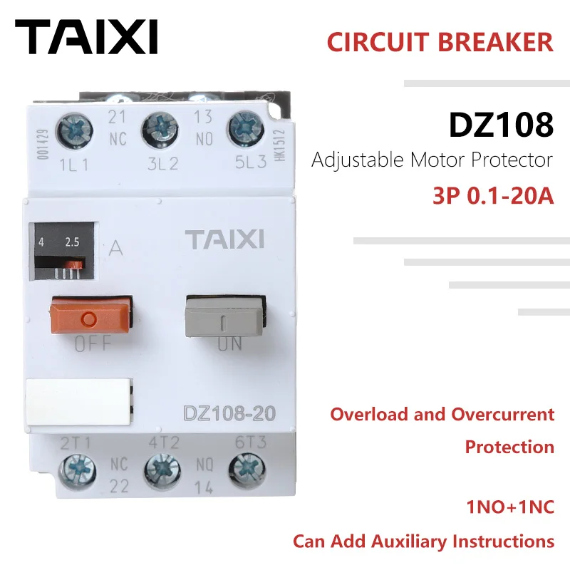 

Motor protector Circuit breaker ground protect switch 3VE1 20A Ajuastable D Curve 0.1-1.6 2.5-4 10-16A Mini MCCB